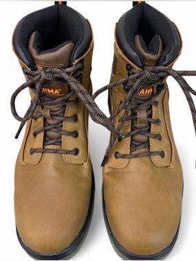 Brahma Men's Brown Work Boots – Durable Lace-Up Safety Boots